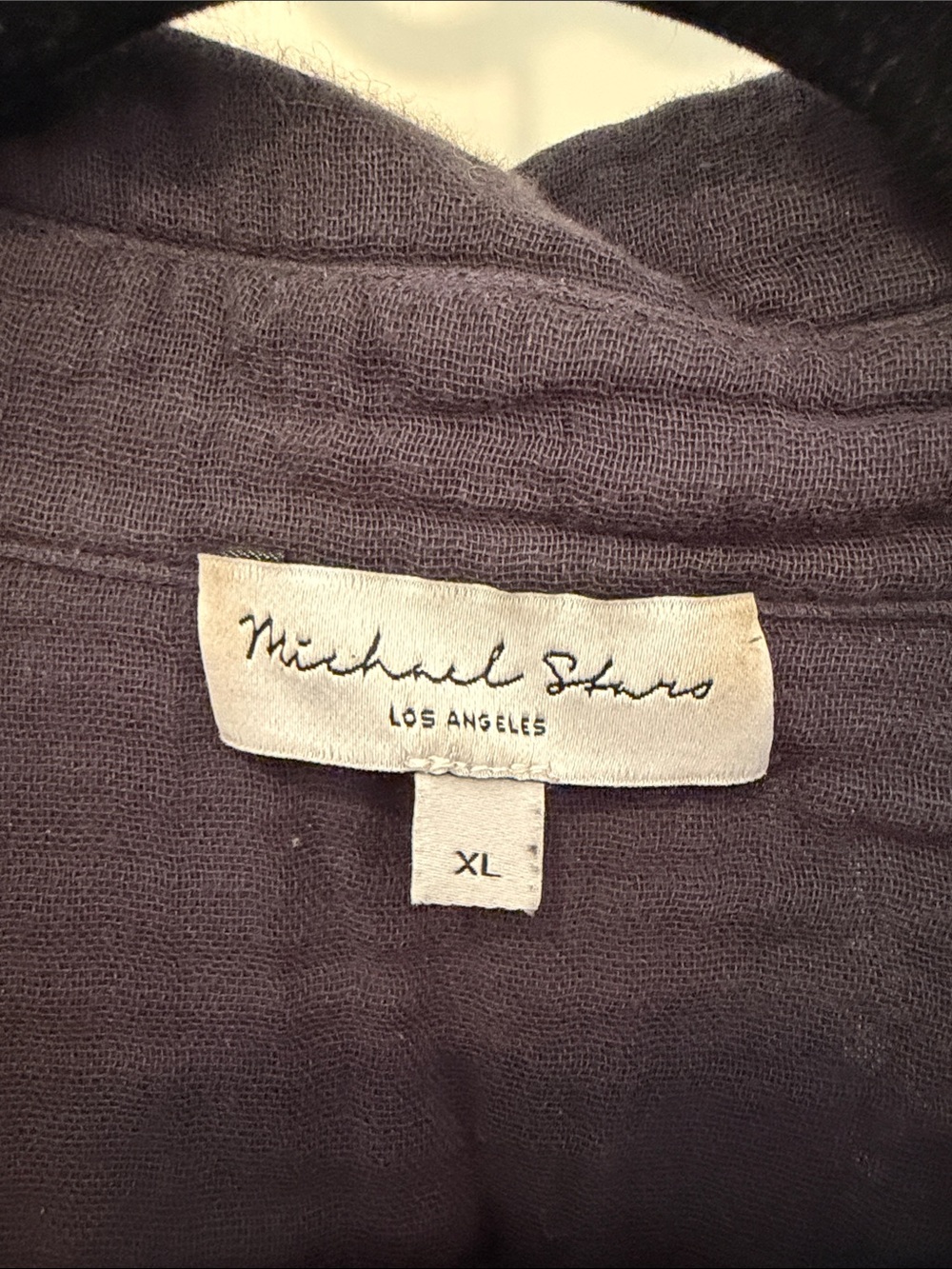 Michael Stars XL Double Gauze Cotton Button Front Shirt Gray Frayed Hem - Picture 2 of 5